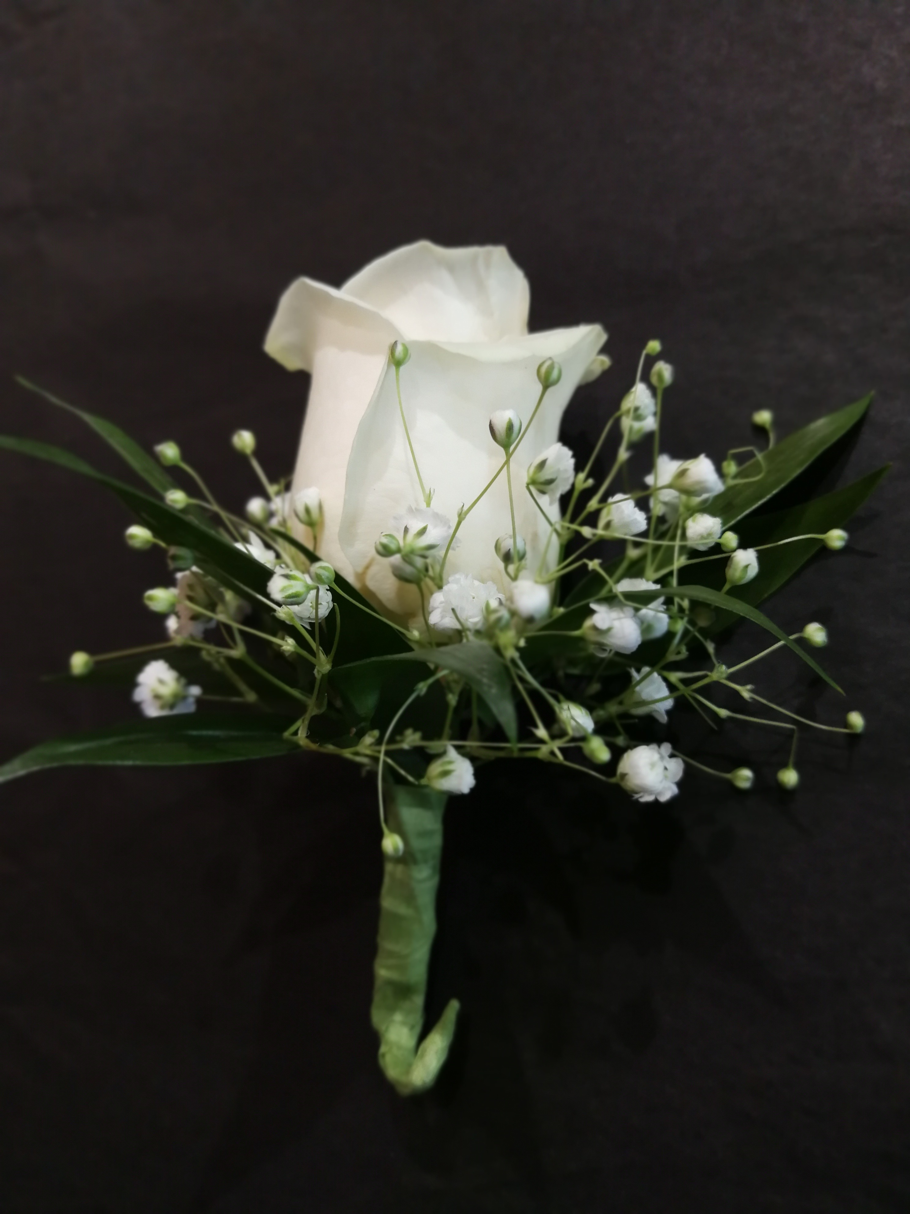 Boutonnière - Single White Rose
