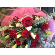 Red Rose & Lily Bouquet